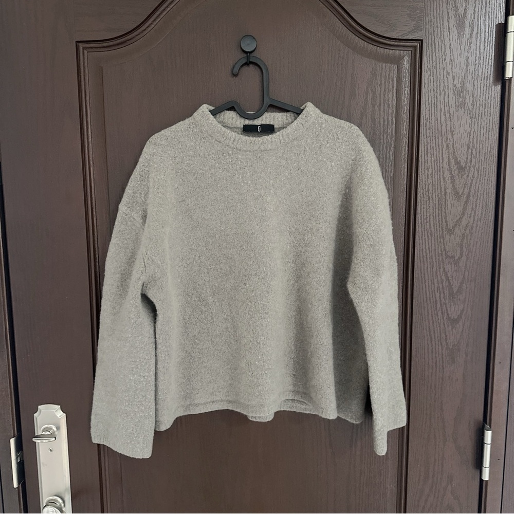 Women’s Gray Cashmere Sweater Minimalist Old Céline Style Crewneck Relaxed Fit